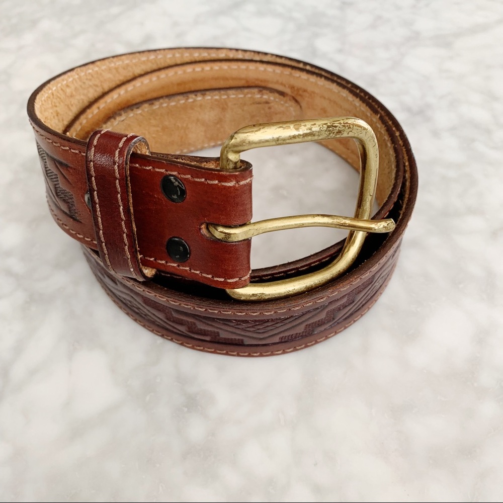 Western Vintage Leather Belt- Size 34